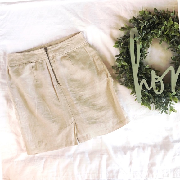 { WILLI SMITH } Light Tan Khaki Linen Skirt - Picture 5 of 7